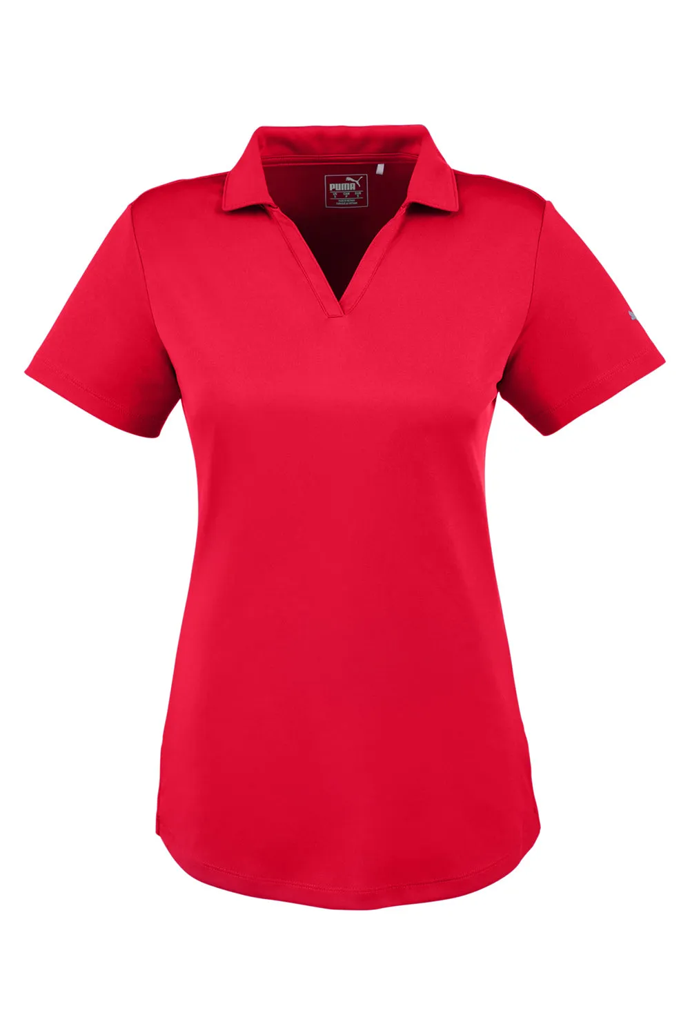 Puma Womens Icon Performance Moisture Wicking Short Sleeve Polo Shirt - High Risk Red