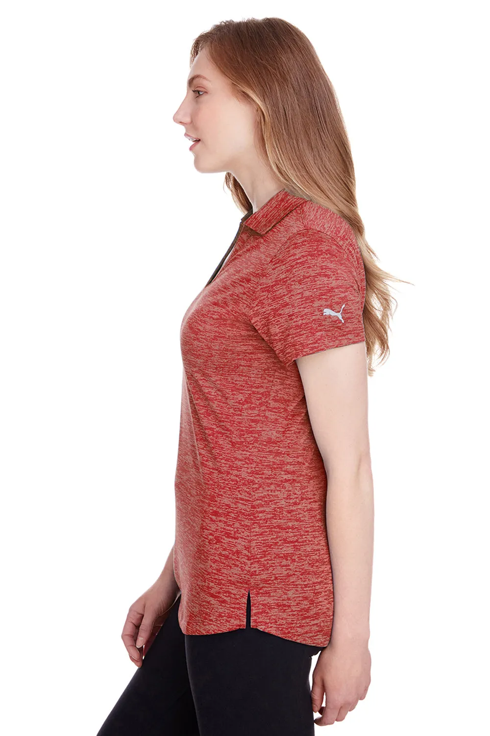 Puma Womens Icon Performance Moisture Wicking Short Sleeve Polo Shirt - High Risk Red