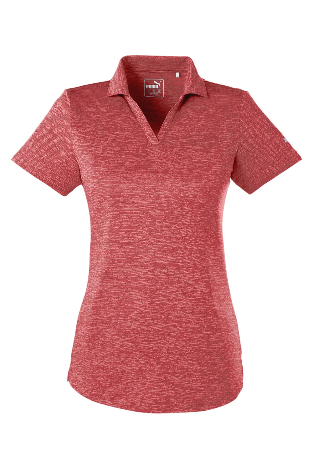 Puma Womens Icon Performance Moisture Wicking Short Sleeve Polo Shirt - High Risk Red