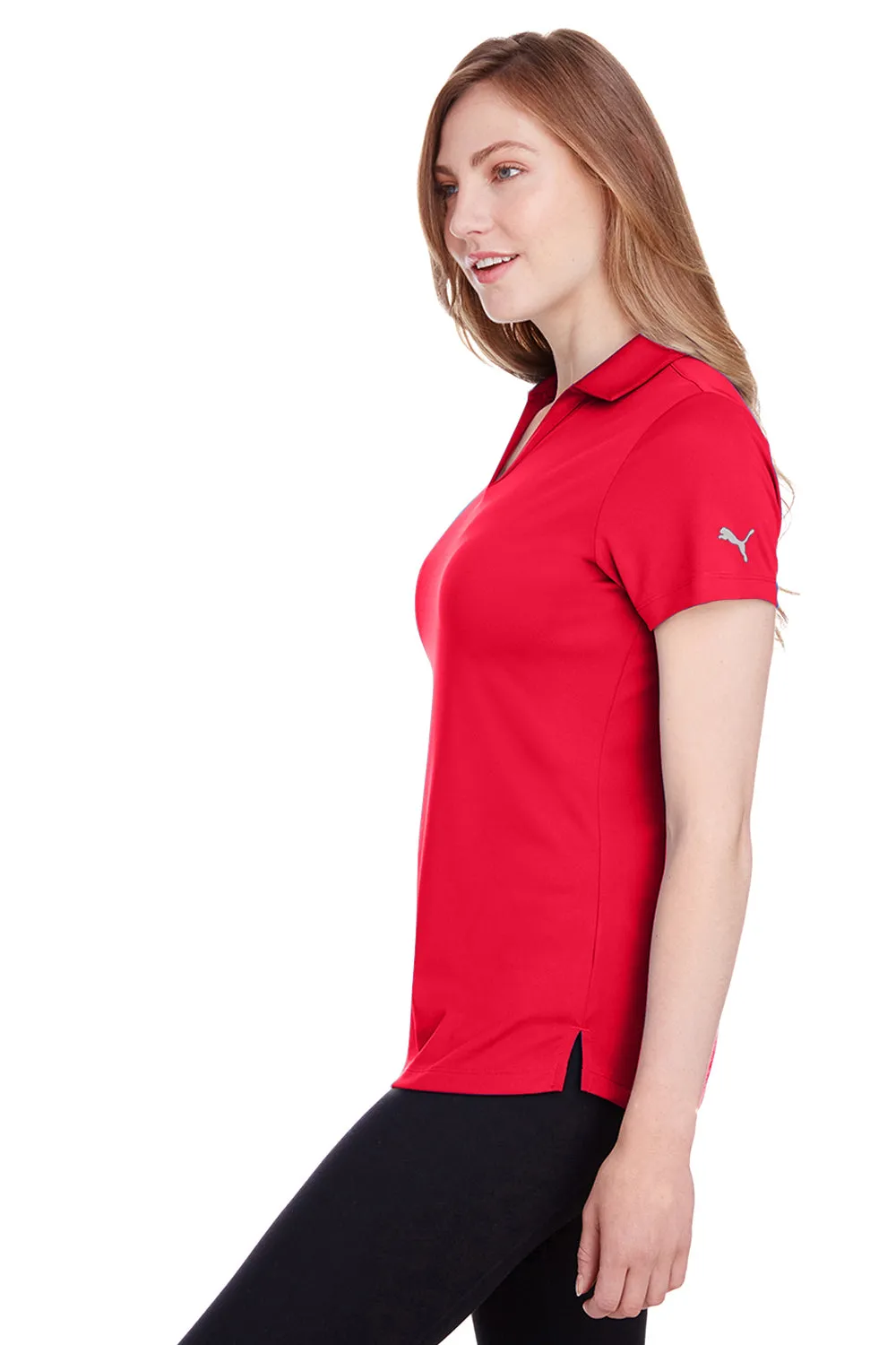 Puma Womens Icon Performance Moisture Wicking Short Sleeve Polo Shirt - High Risk Red