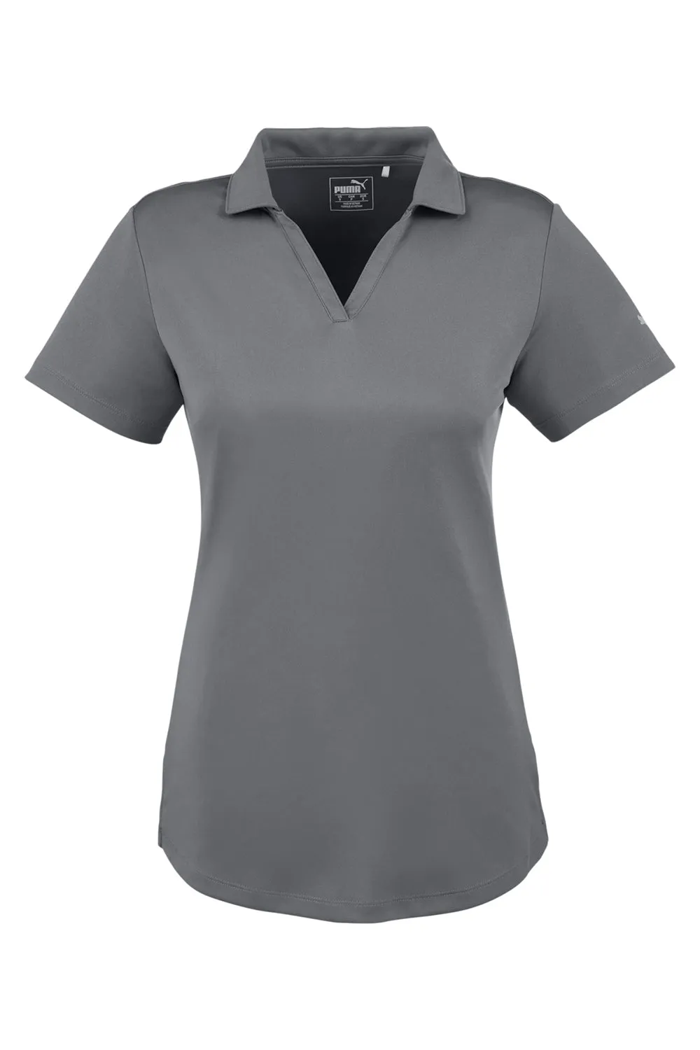 Puma Womens Icon Performance Moisture Wicking Short Sleeve Polo Shirt - Quiet Shade Grey