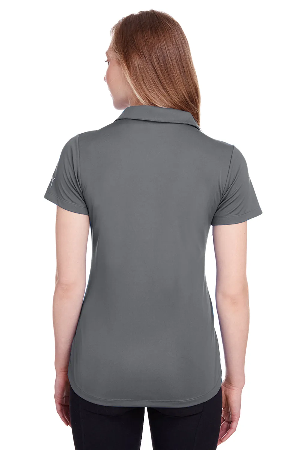 Puma Womens Icon Performance Moisture Wicking Short Sleeve Polo Shirt - Quiet Shade Grey