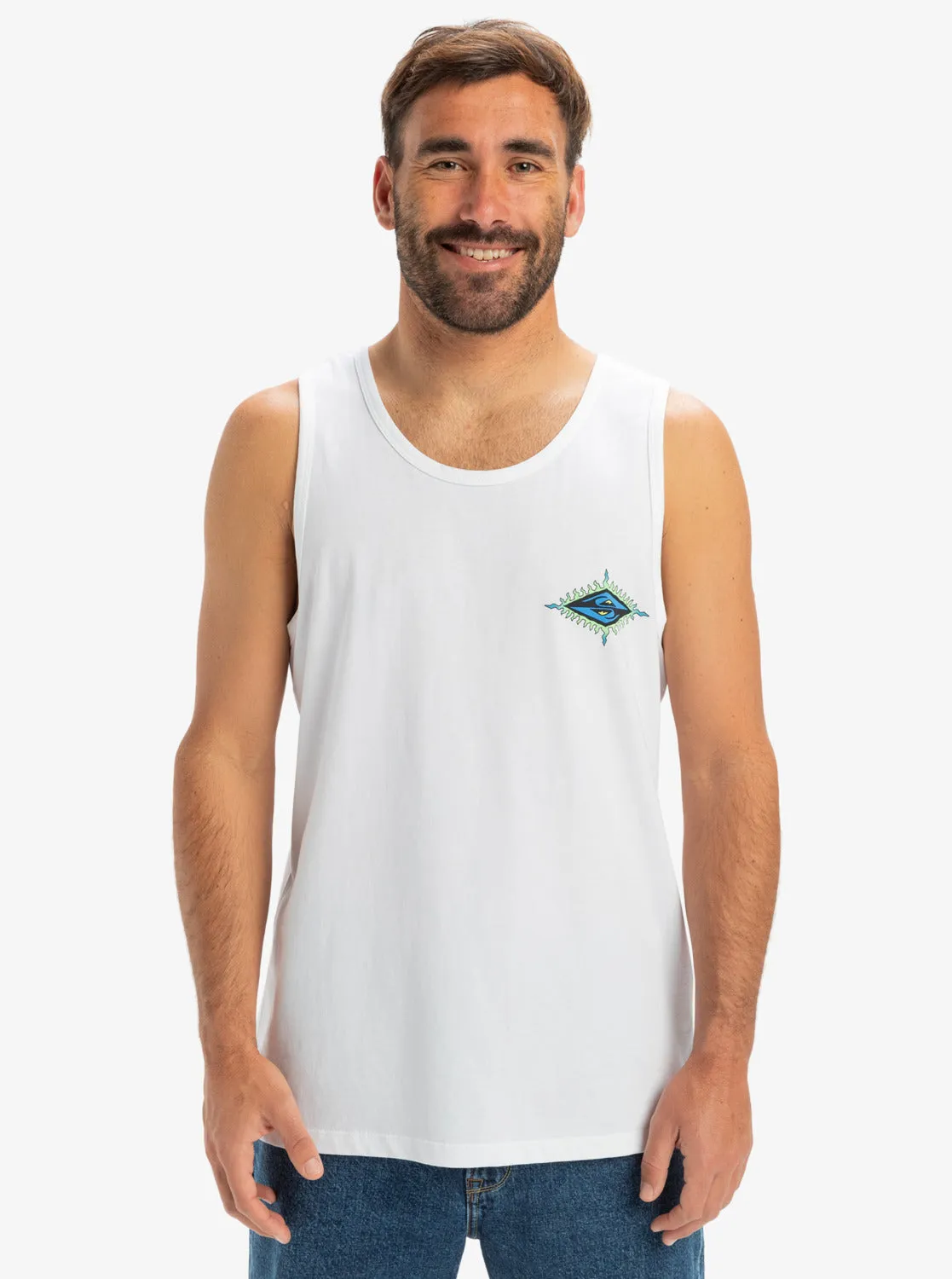 Quiksilver Mens EV Beach Blast Muscle Tank Top - White