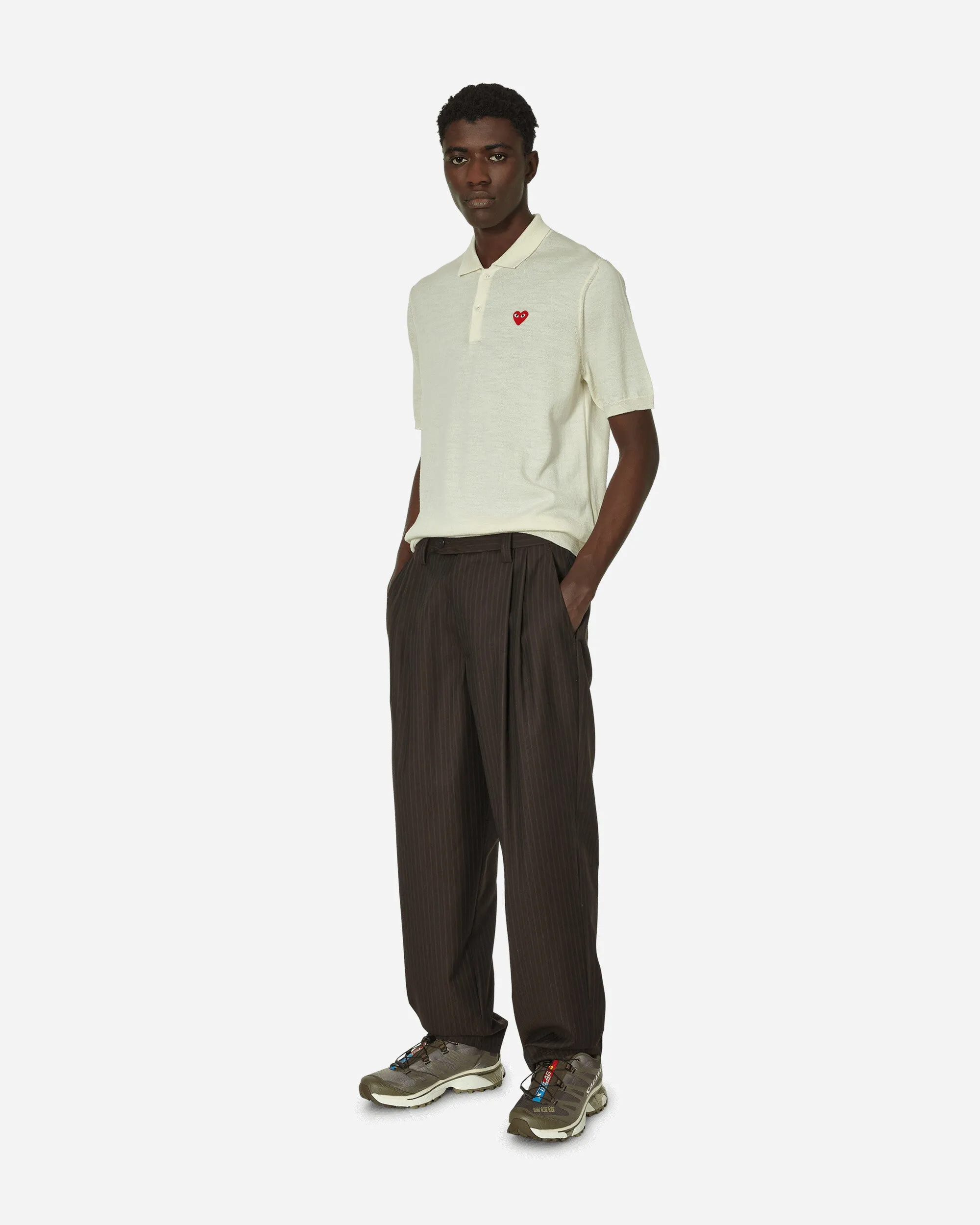 Red Heart Polo Sweater Off White
