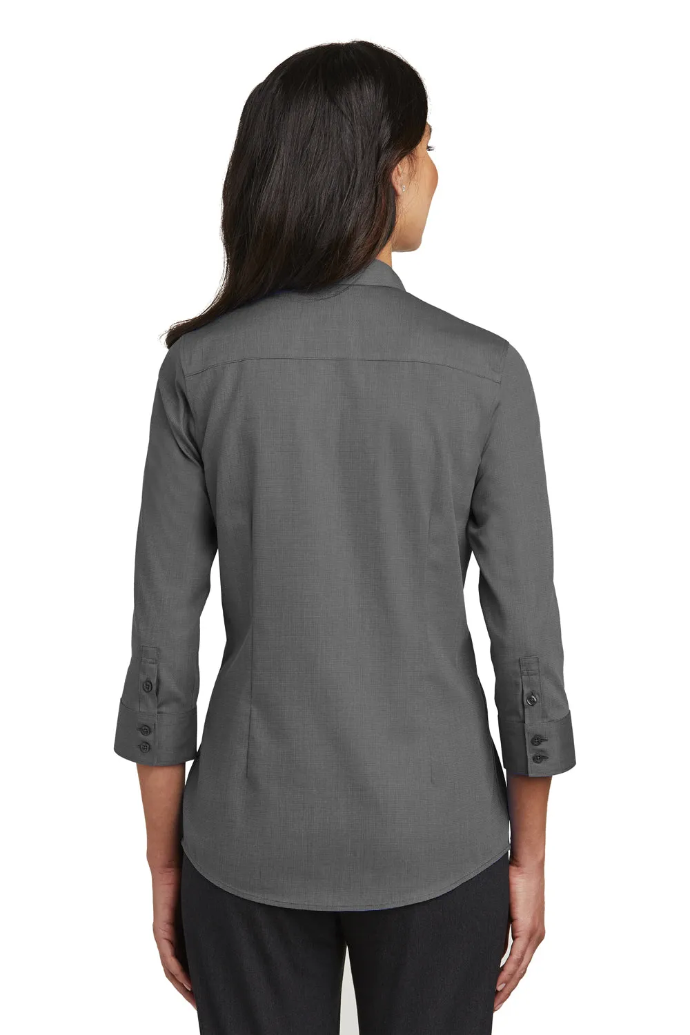 Red House Womens Nailhead Wrinkle Resistant 3/4 Sleeve Button Down Shirt - Black - Closeout