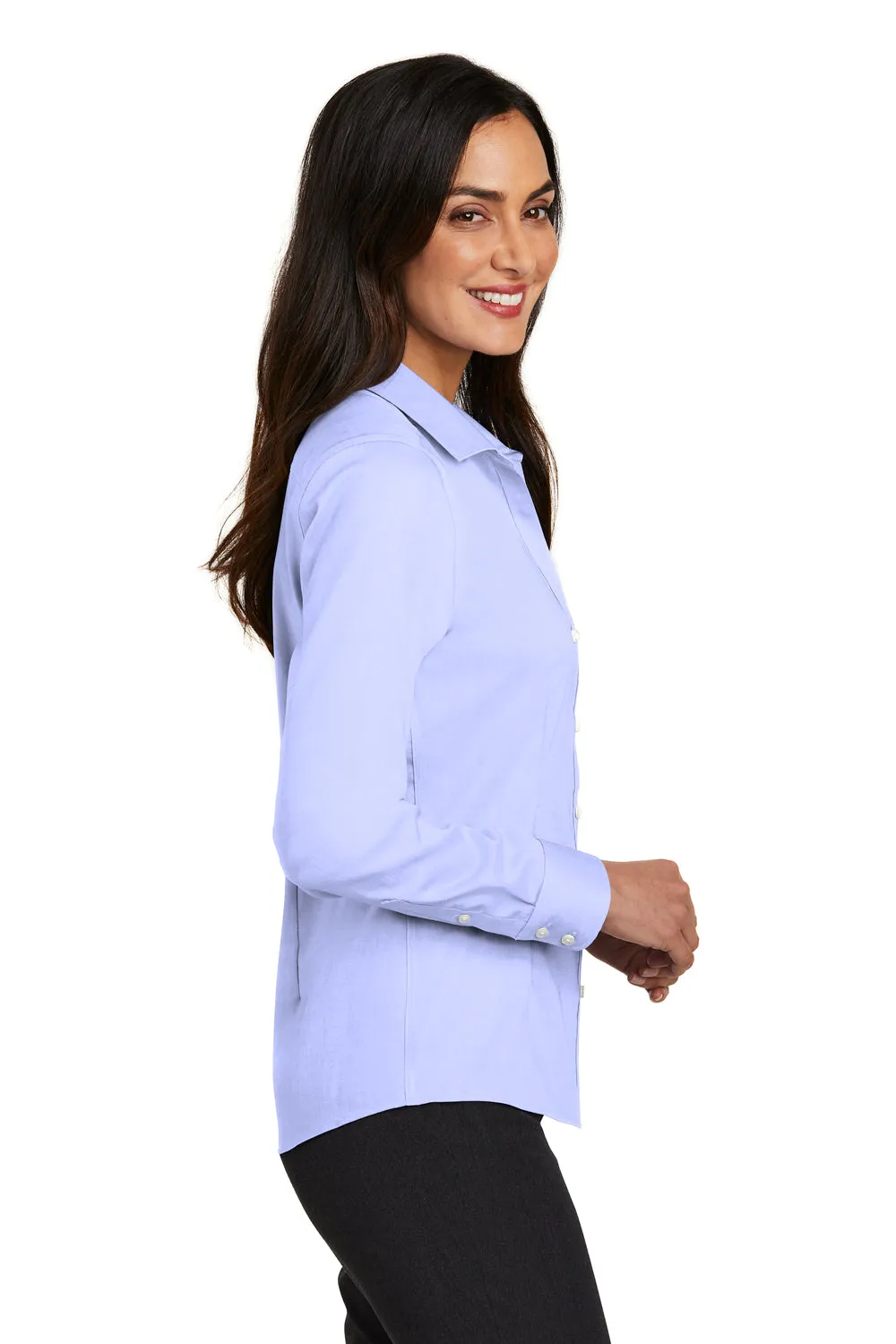 Red House Womens Pinpoint Oxford Wrinkle Resistant Long Sleeve Button Down Shirt - Blue - Closeout