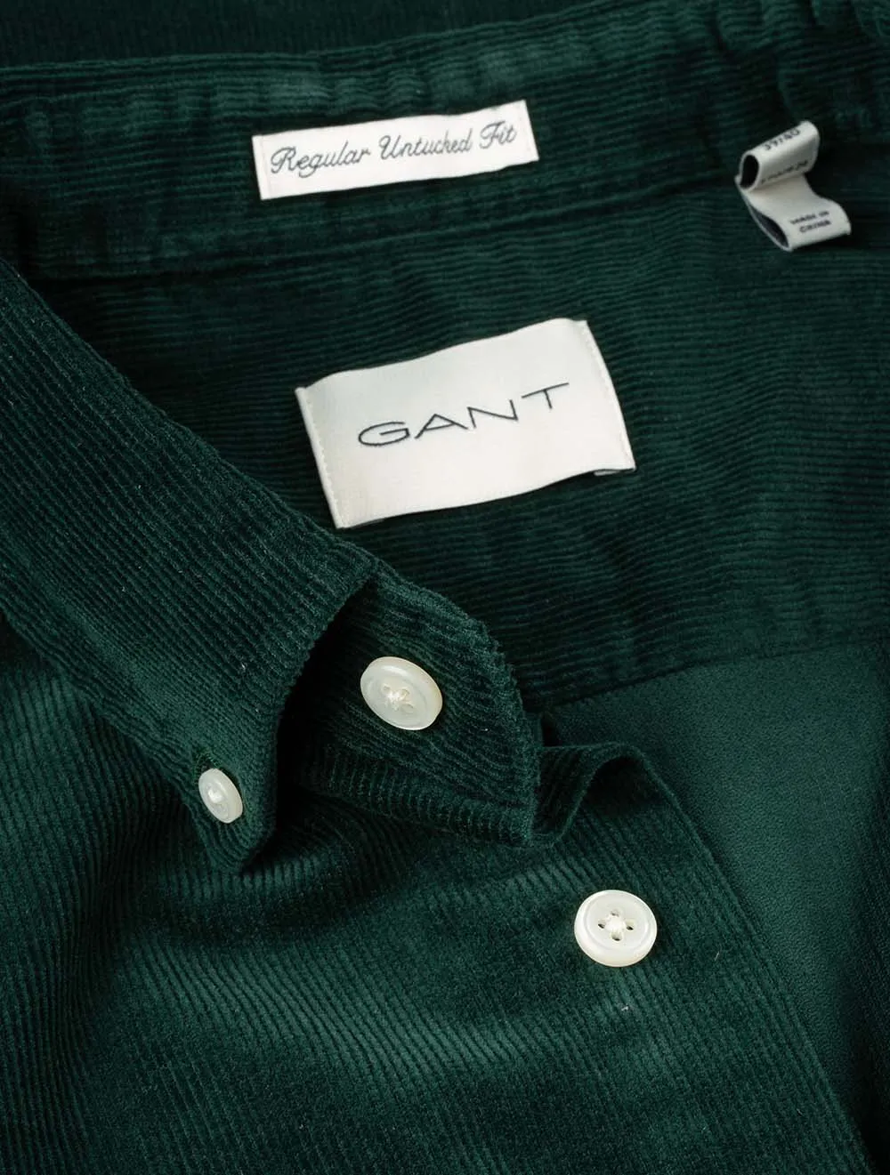 Regular Corduroy Shirt Tartan Green
