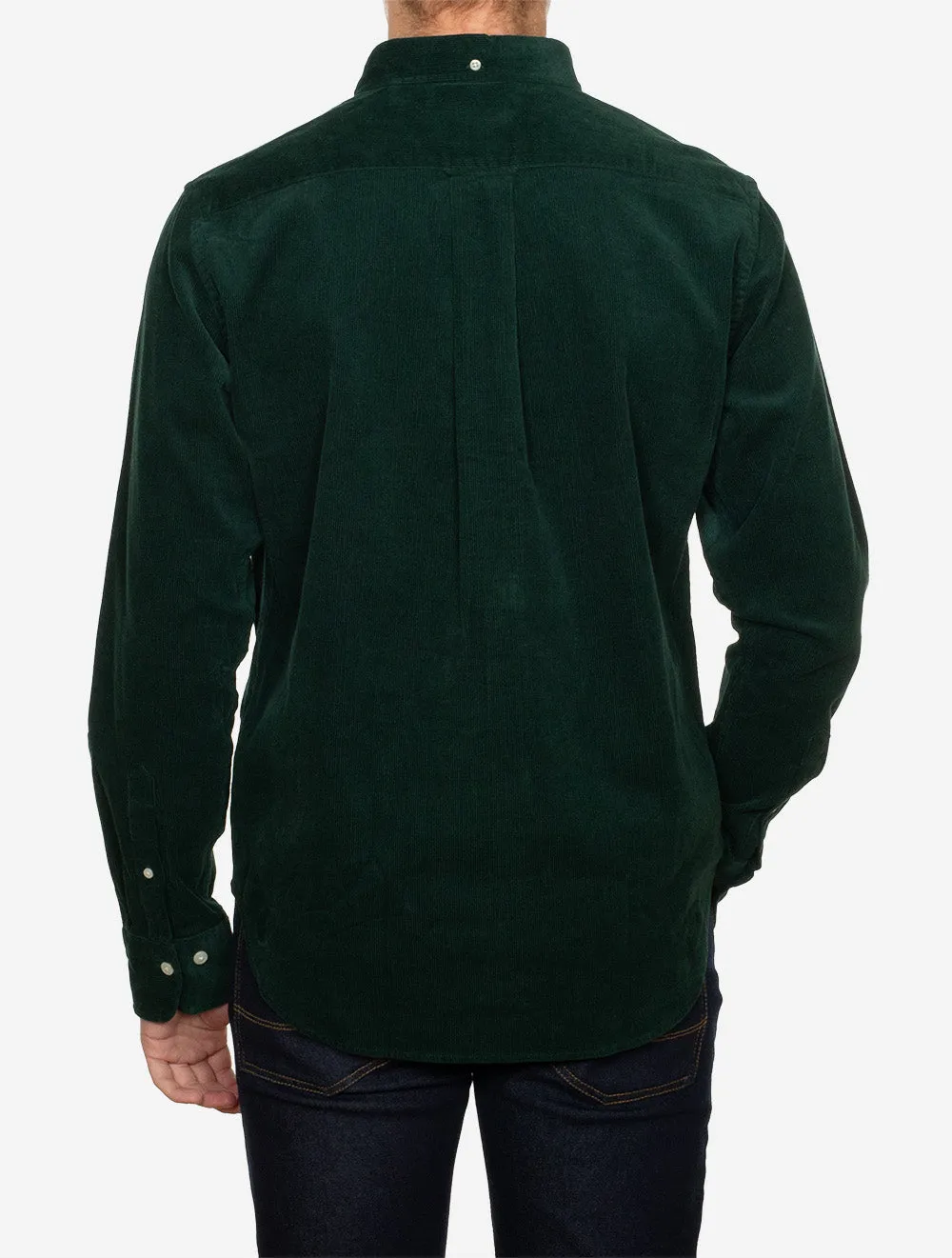 Regular Corduroy Shirt Tartan Green