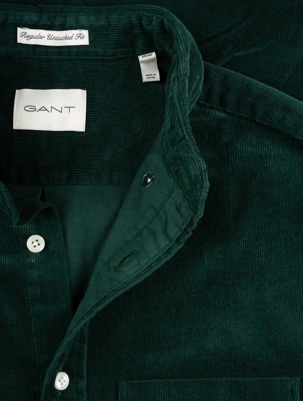 Regular Corduroy Shirt Tartan Green