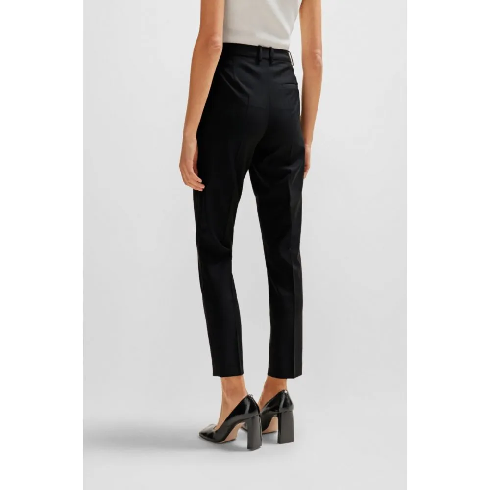 Regular-fit cropped trousers in wool