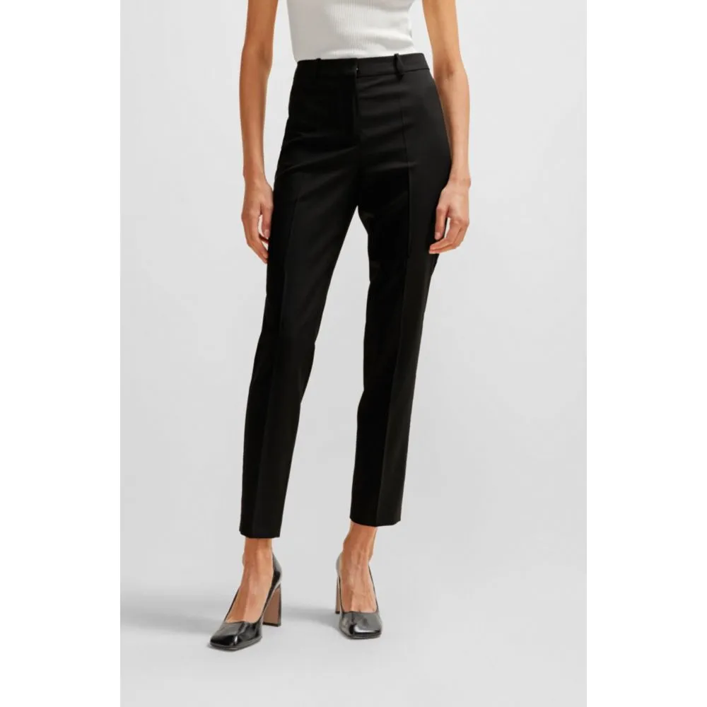 Regular-fit cropped trousers in wool