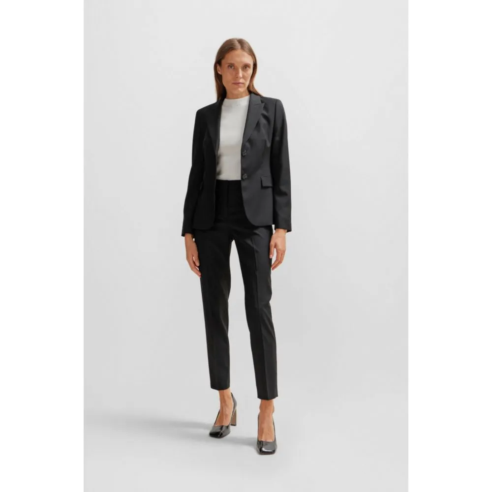 Regular-fit cropped trousers in wool