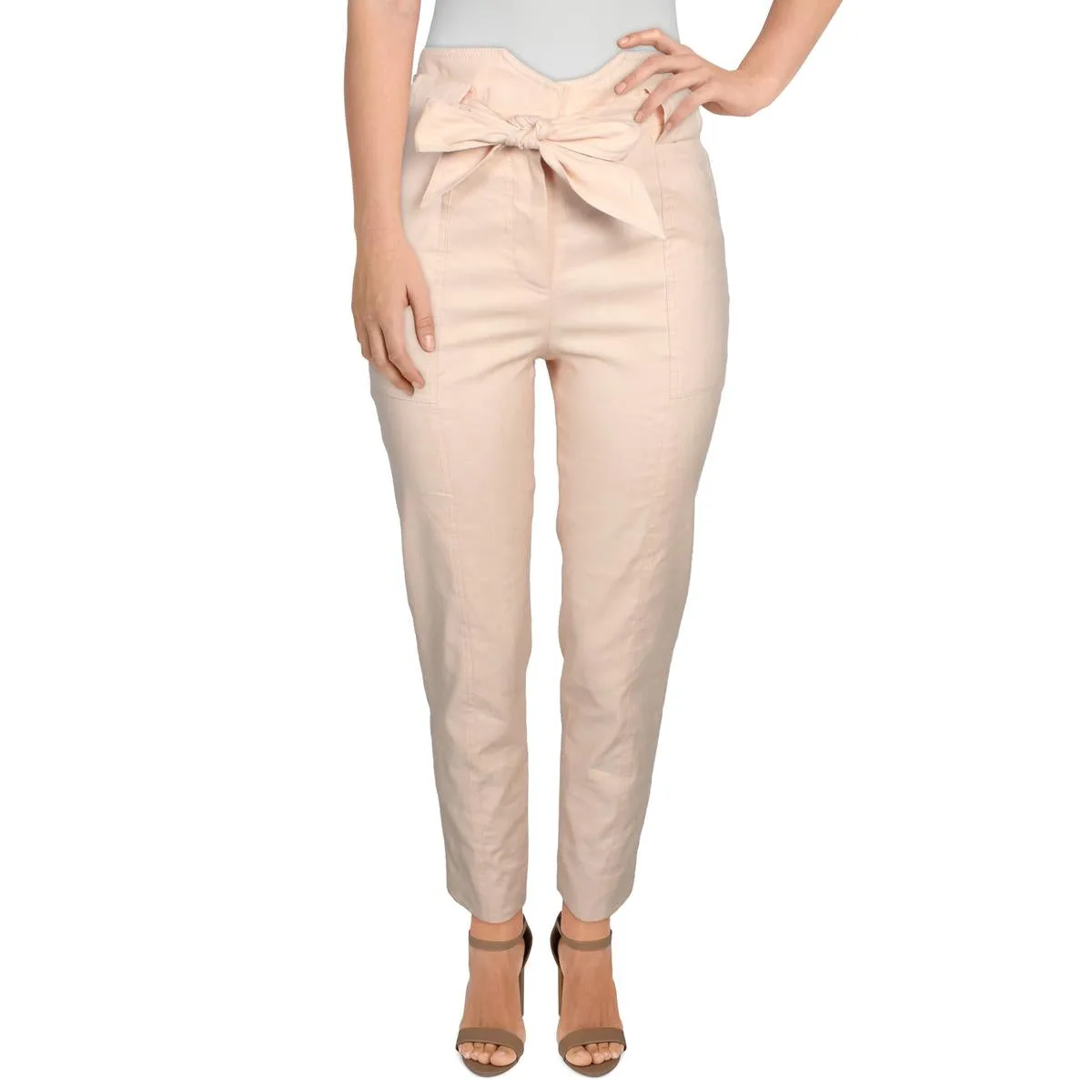 Remington Womens Linen Belted Pants