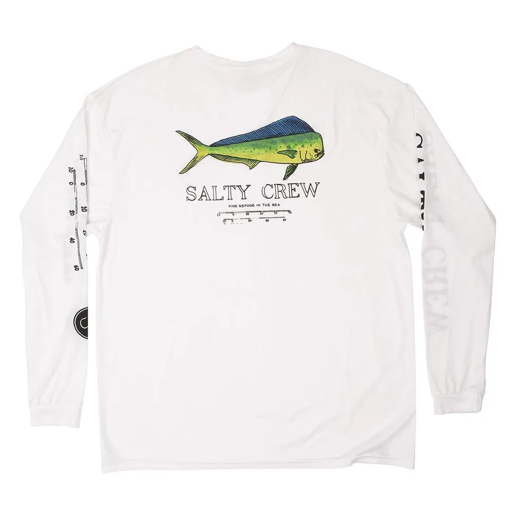 Salty Crew Angry Bull LS Mens Tech UV T Shirt - White