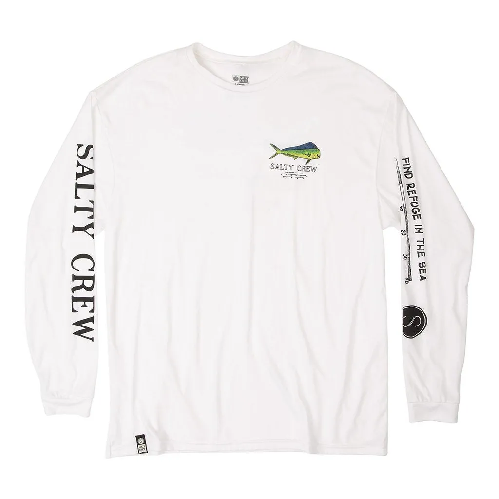 Salty Crew Angry Bull LS Mens Tech UV T Shirt - White
