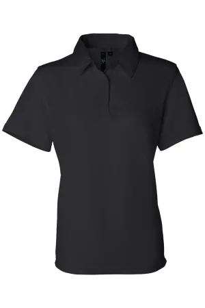 Sierra Pacific Womens Moisture Wicking Mesh Short Sleeve Polo Shirt - Black