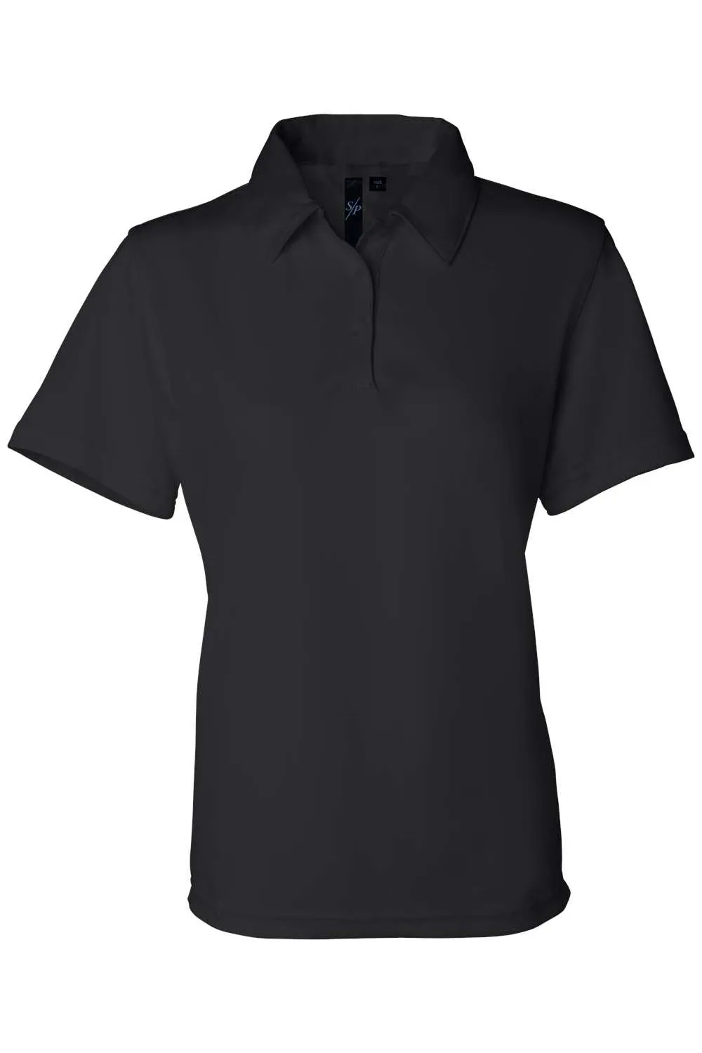 Sierra Pacific Womens Moisture Wicking Mesh Short Sleeve Polo Shirt - Black