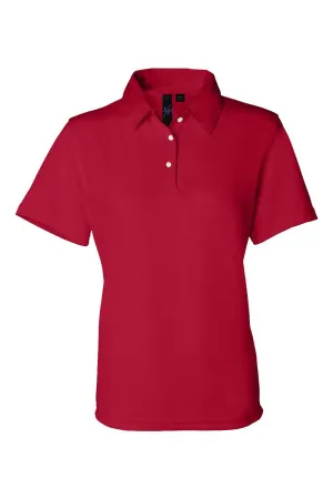 Sierra Pacific Womens Moisture Wicking Mesh Short Sleeve Polo Shirt - Red