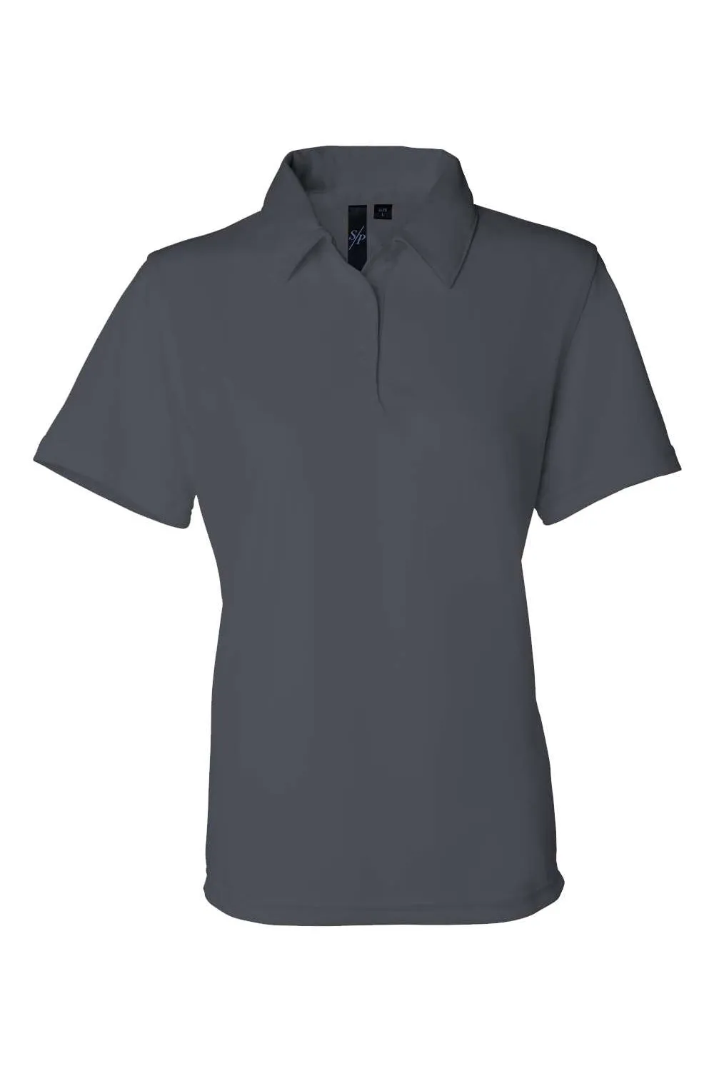 Sierra Pacific Womens Moisture Wicking Mesh Short Sleeve Polo Shirt - Steel Grey