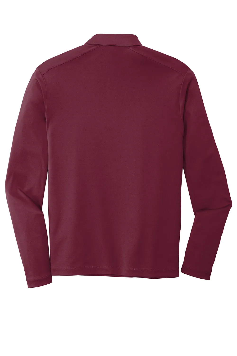 Sport-Tek Mens Moisture Wicking Long Sleeve Polo Shirt - Cardinal Red - Closeout