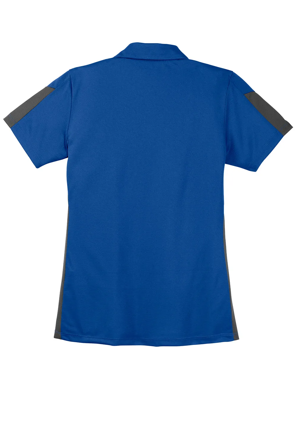 Sport-Tek Womens Active Mesh Moisture Wicking Short Sleeve Polo Shirt - True Royal Blue/Grey - Closeout