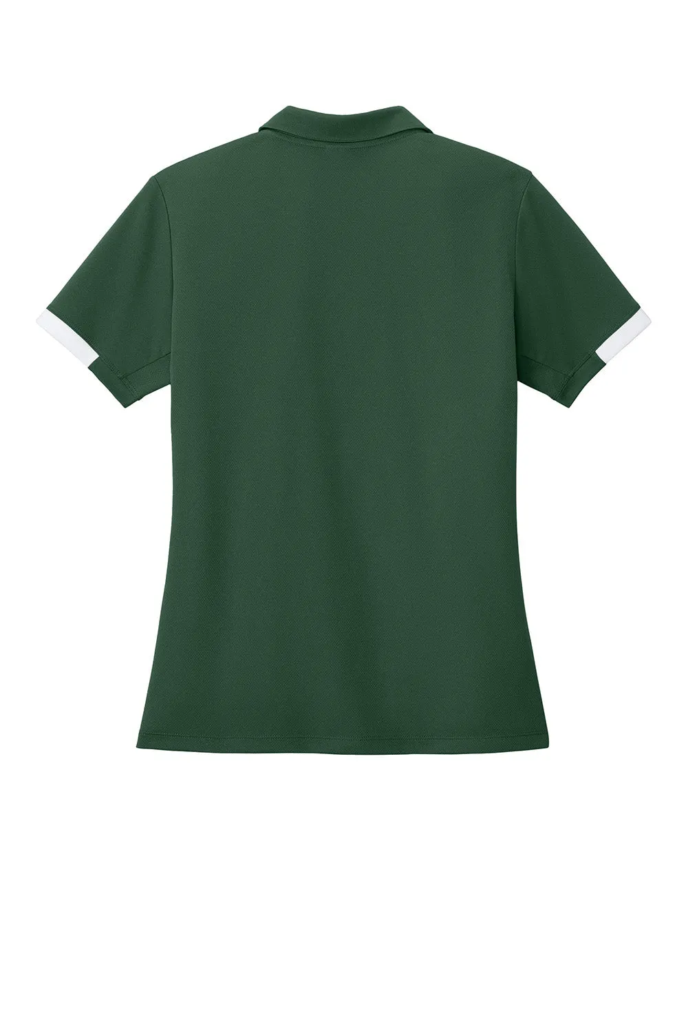 Sport-Tek Womens Club Colorblock Moisture Wicking Short Sleeve Polo Shirt - Forest Green/White