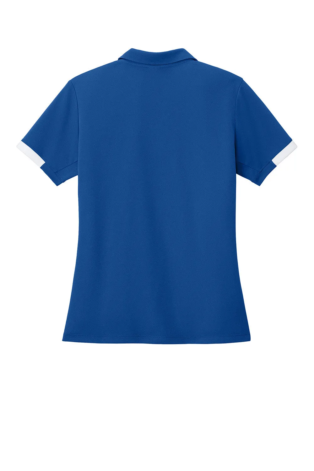 Sport-Tek Womens Club Colorblock Moisture Wicking Short Sleeve Polo Shirt - True Royal Blue/White