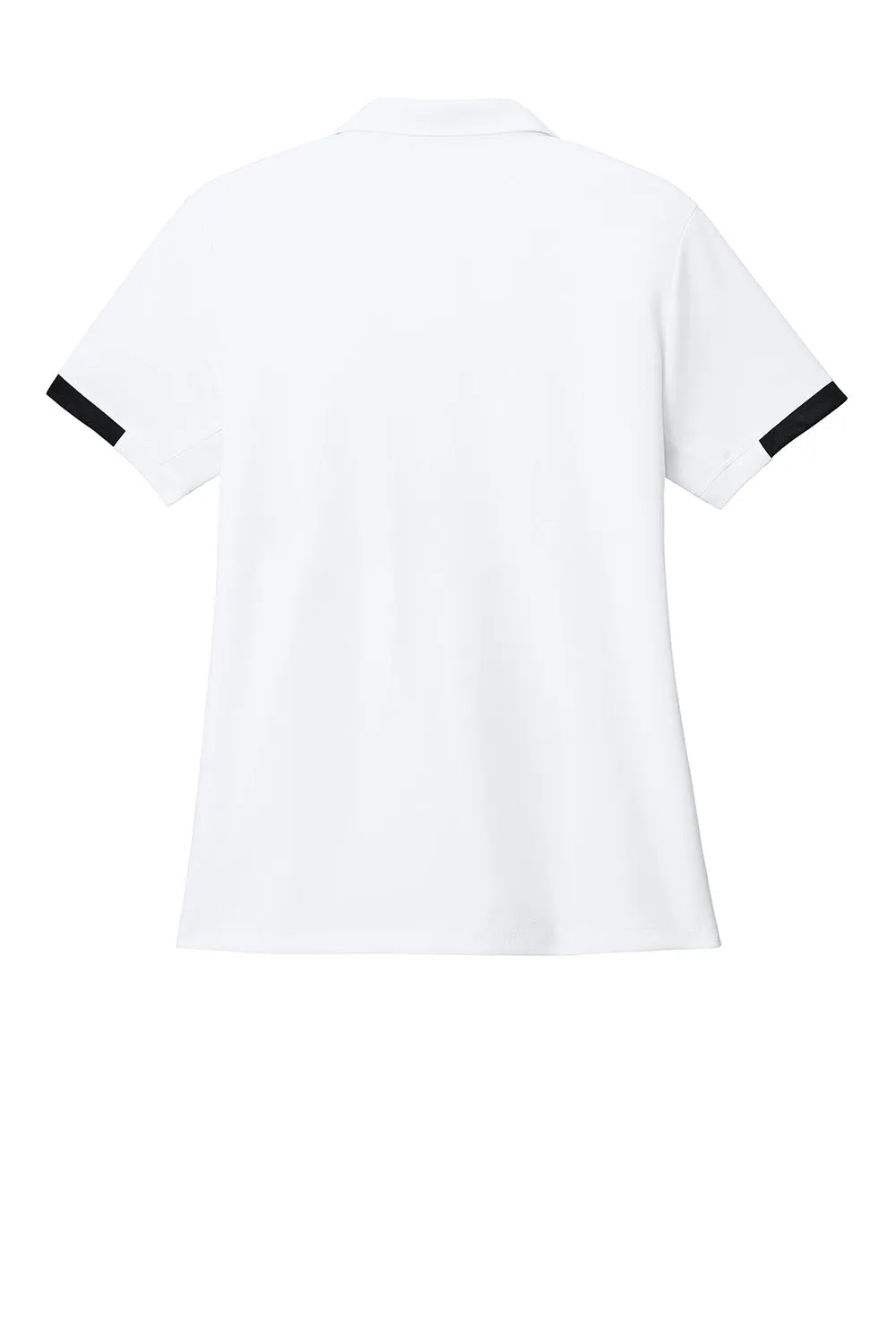 Sport-Tek Womens Club Colorblock Moisture Wicking Short Sleeve Polo Shirt - White/Black