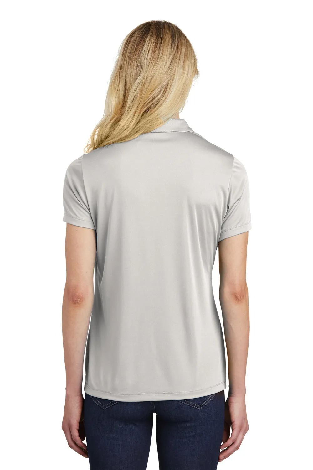 Sport-Tek Womens Competitor Moisture Wicking Short Sleeve Polo Shirt - Silver Grey