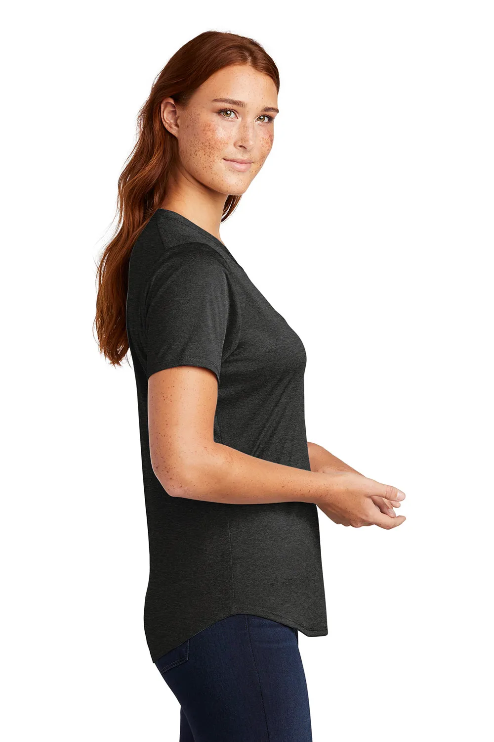 Sport-Tek Womens Endeavor Moisture Wicking Short Sleeve Polo Shirt - Heather Black - Closeout