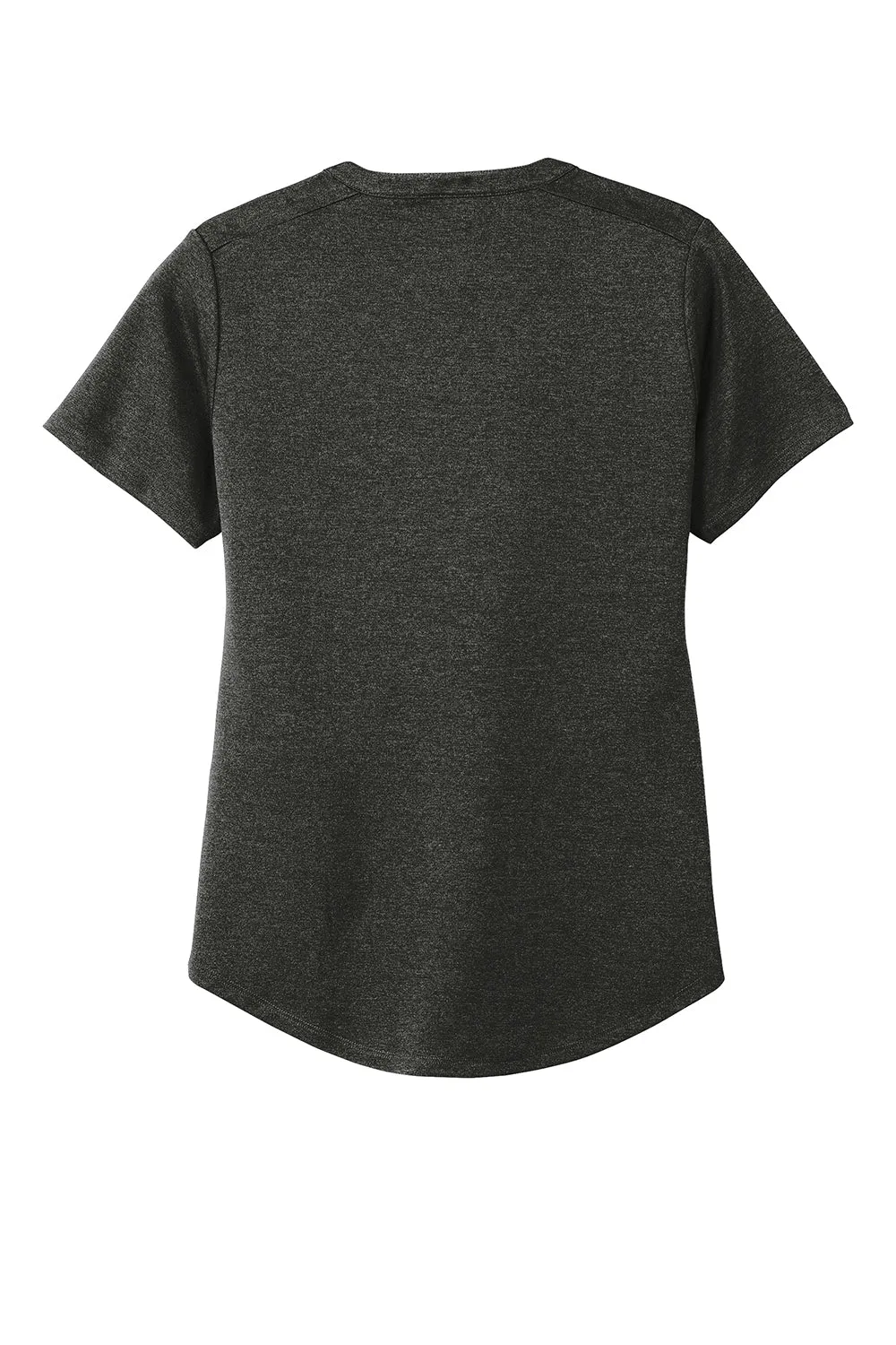 Sport-Tek Womens Endeavor Moisture Wicking Short Sleeve Polo Shirt - Heather Black - Closeout
