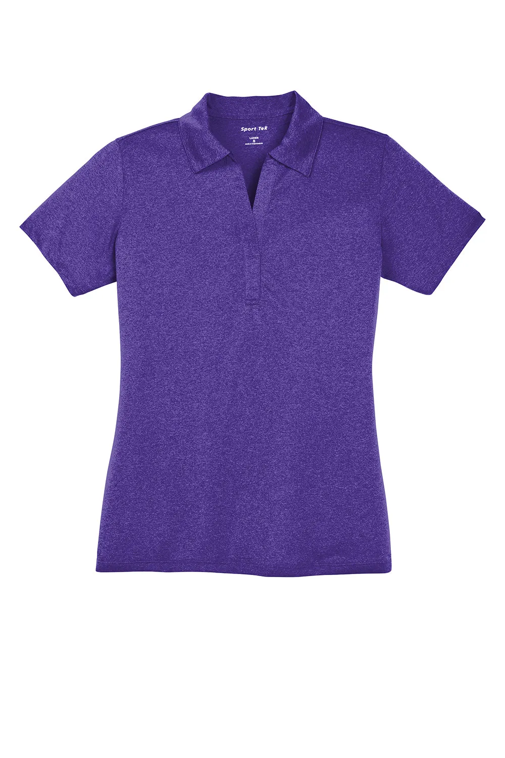 Sport-Tek Womens Heather Contender Moisture Wicking Short Sleeve Polo Shirt - Heather Varsity Purple