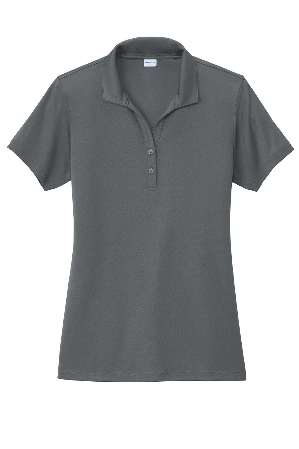 Sport-Tek Womens Moisture Wicking Re-Compete Short Sleeve Polo Shirt - Iron Grey