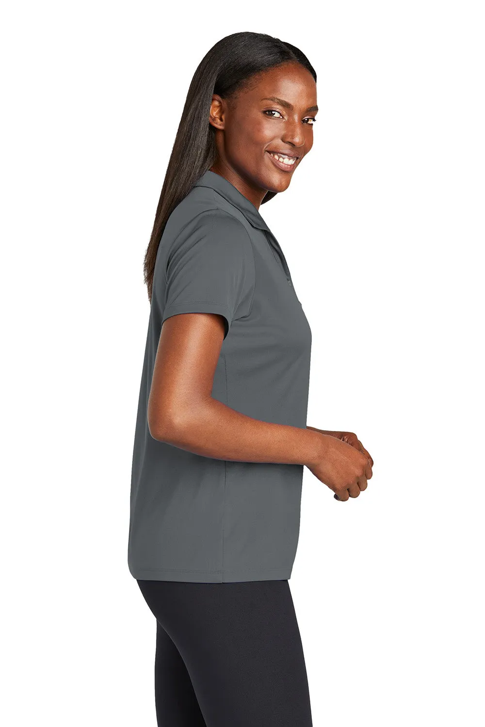 Sport-Tek Womens Moisture Wicking Re-Compete Short Sleeve Polo Shirt - Iron Grey