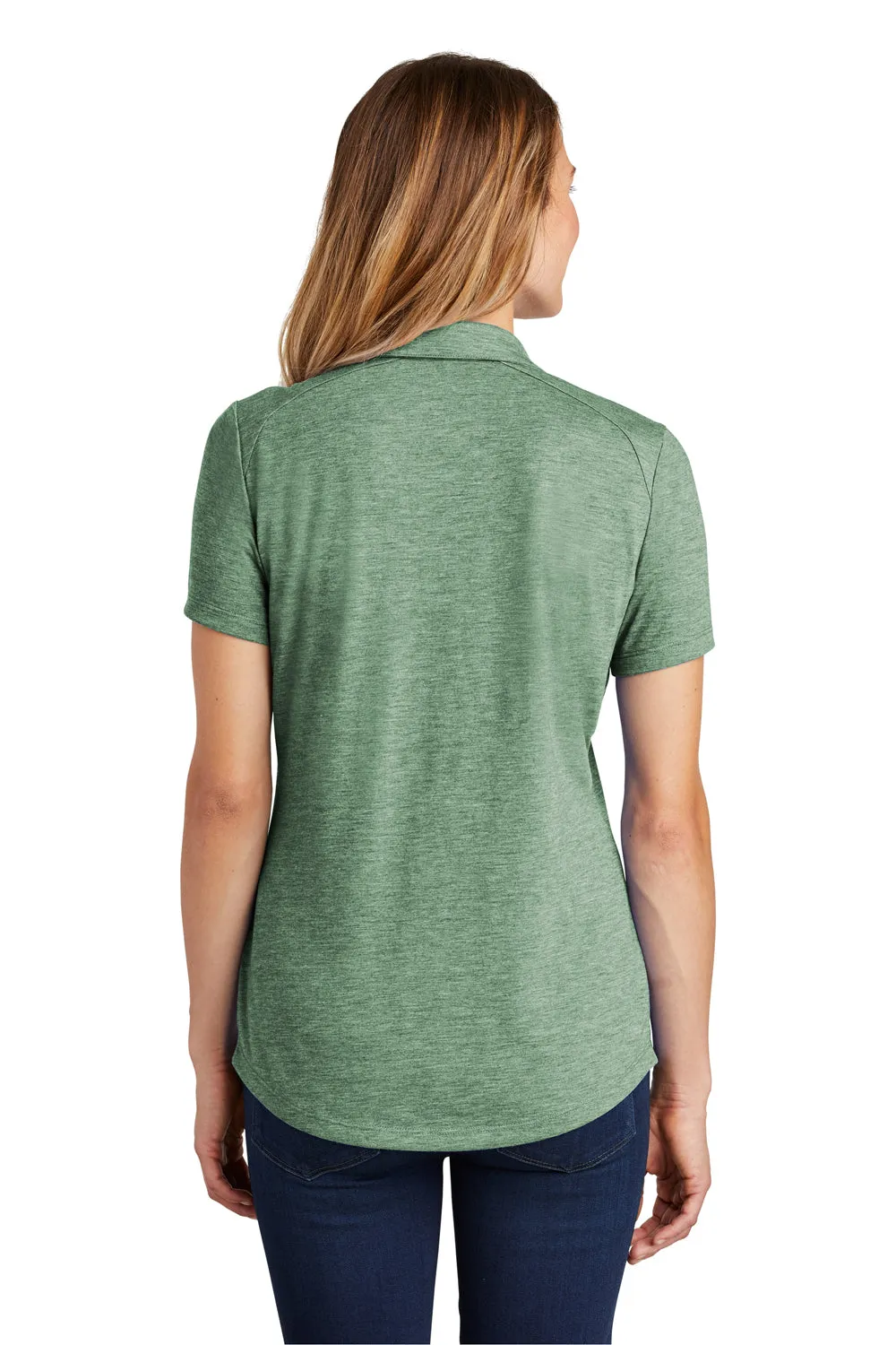 Sport-Tek Womens Moisture Wicking Short Sleeve Polo Shirt - Heather Forest Green