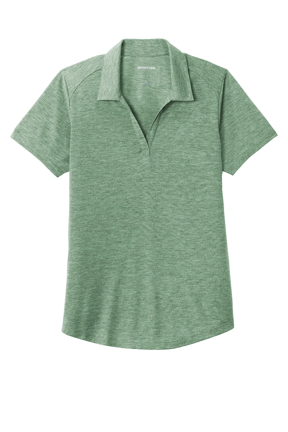 Sport-Tek Womens Moisture Wicking Short Sleeve Polo Shirt - Heather Forest Green