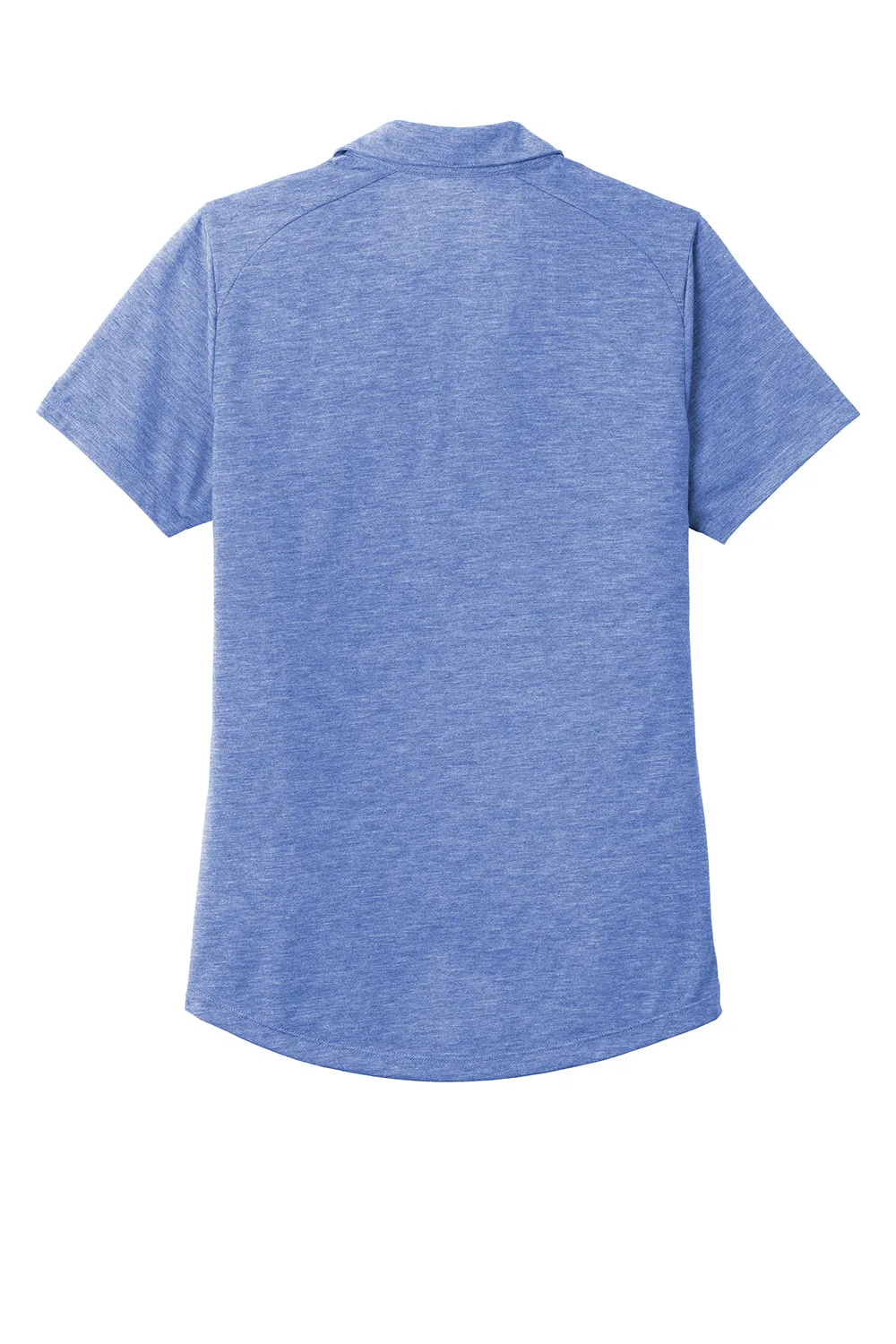 Sport-Tek Womens Moisture Wicking Short Sleeve Polo Shirt - Heather True Royal Blue