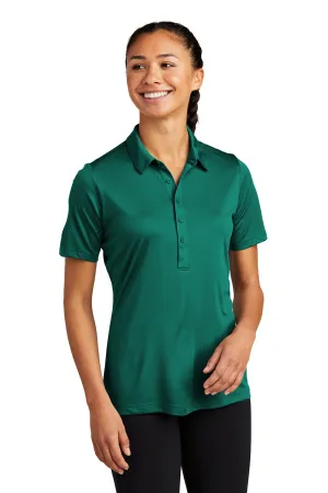 Sport-Tek Womens Moisture Wicking Short Sleeve Polo Shirt - Marine Green - Closeout