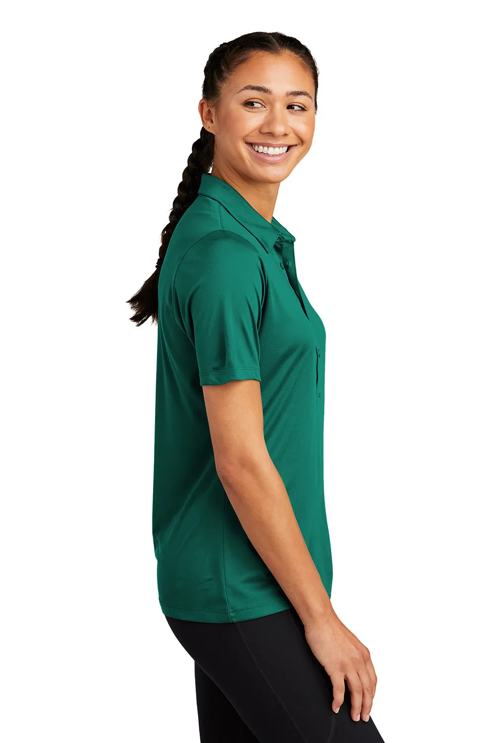 Sport-Tek Womens Moisture Wicking Short Sleeve Polo Shirt - Marine Green - Closeout