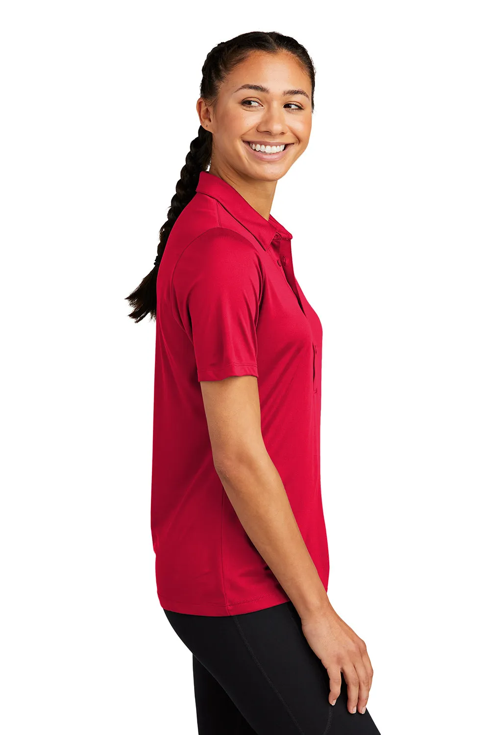 Sport-Tek Womens Moisture Wicking Short Sleeve Polo Shirt - True Red