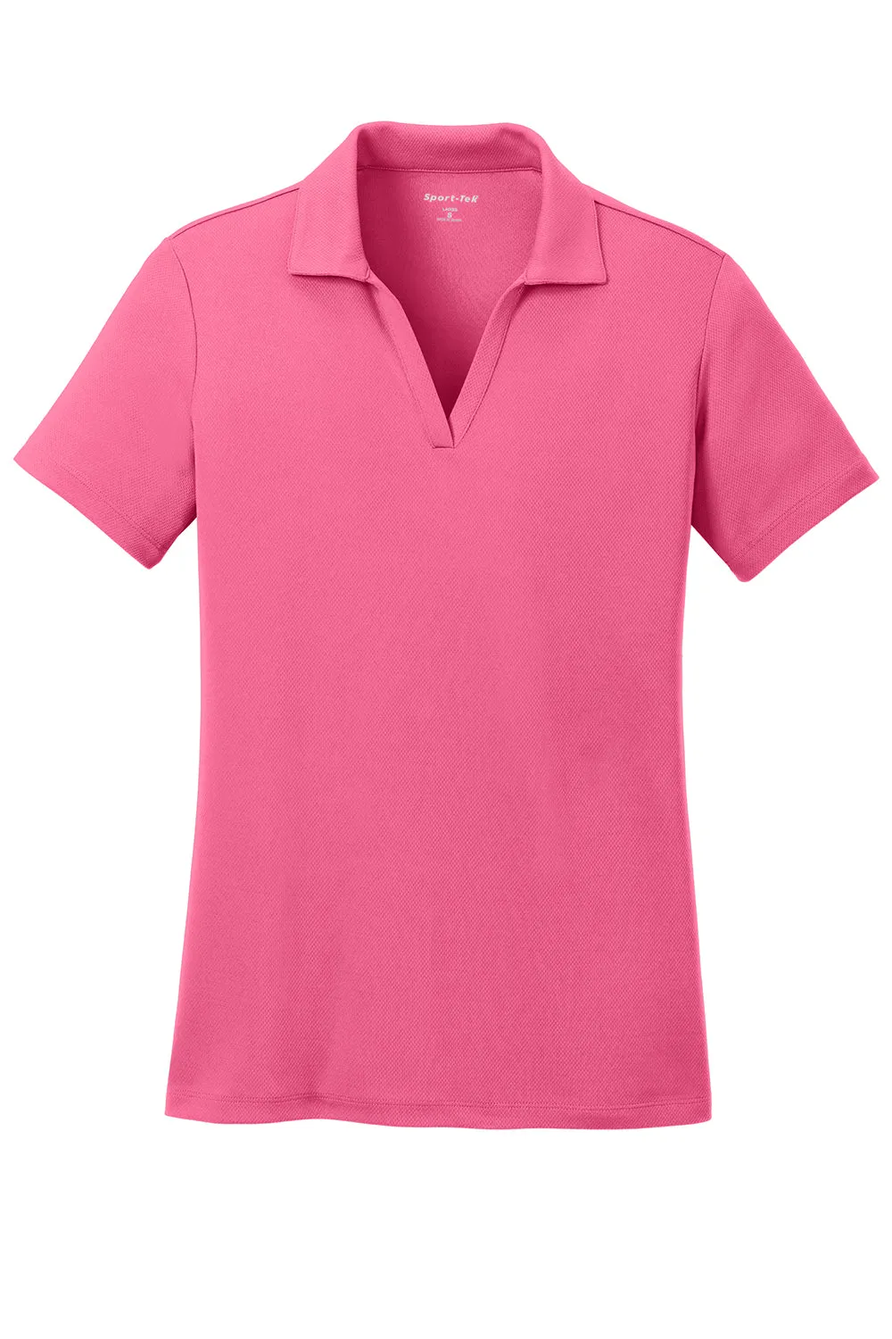 Sport-Tek Womens RacerMesh Moisture Wicking Short Sleeve Polo Shirt - Bright Pink