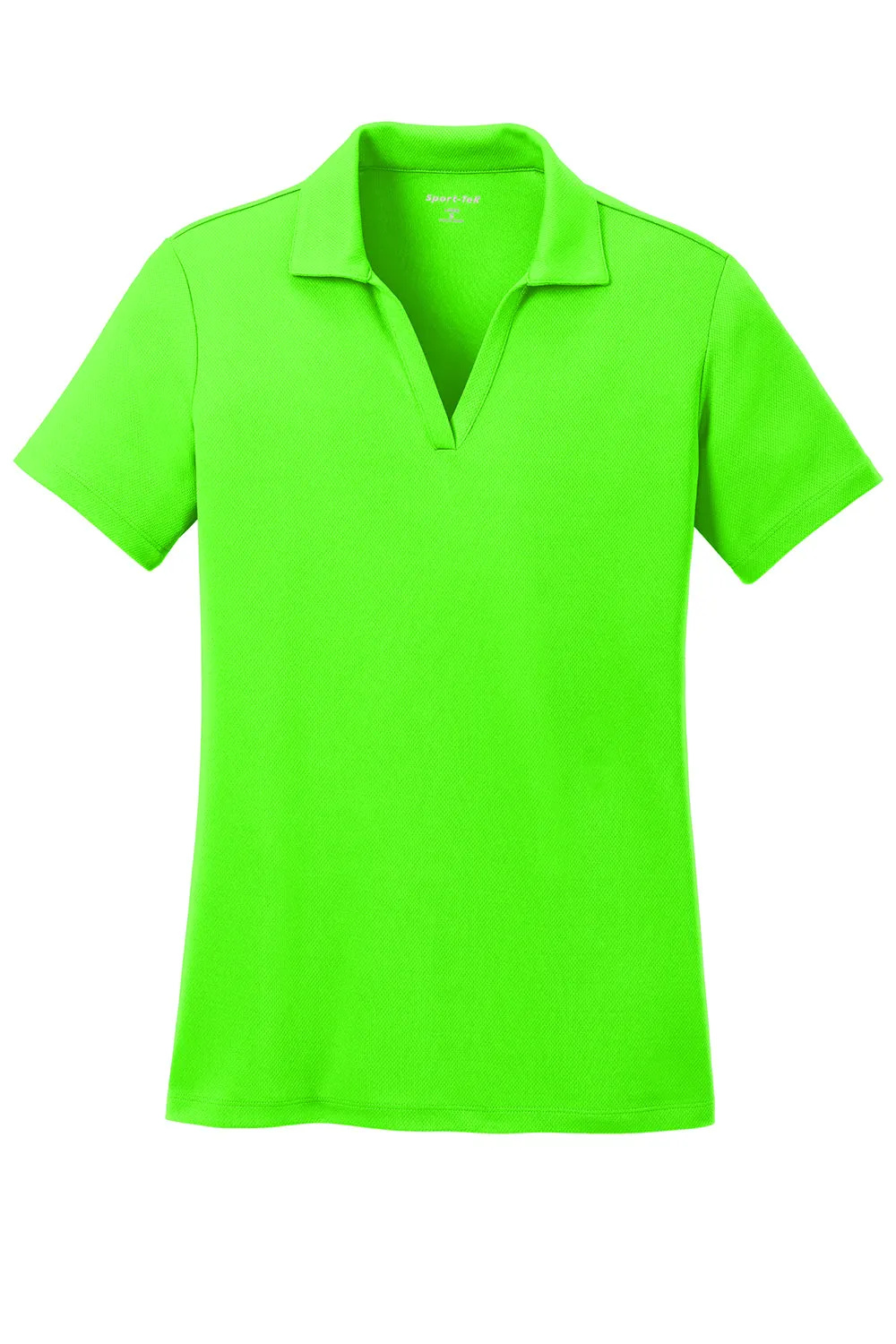 Sport-Tek Womens RacerMesh Moisture Wicking Short Sleeve Polo Shirt - Neon Green