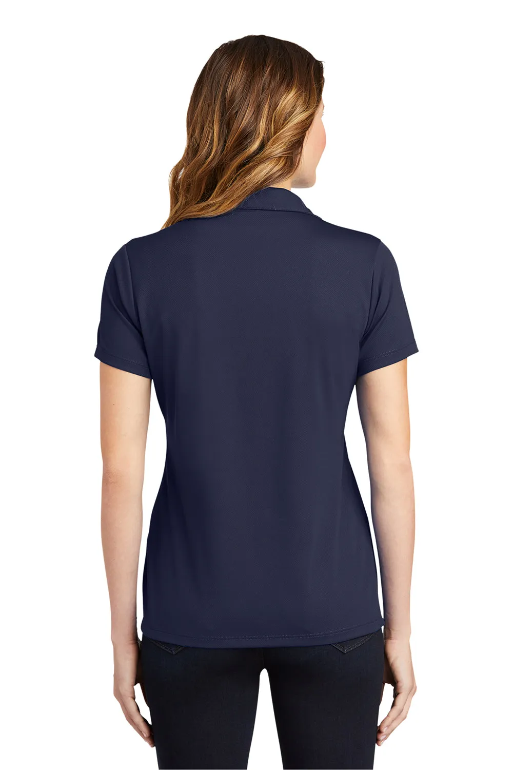 Sport-Tek Womens RacerMesh Moisture Wicking Short Sleeve Polo Shirt - True Navy Blue