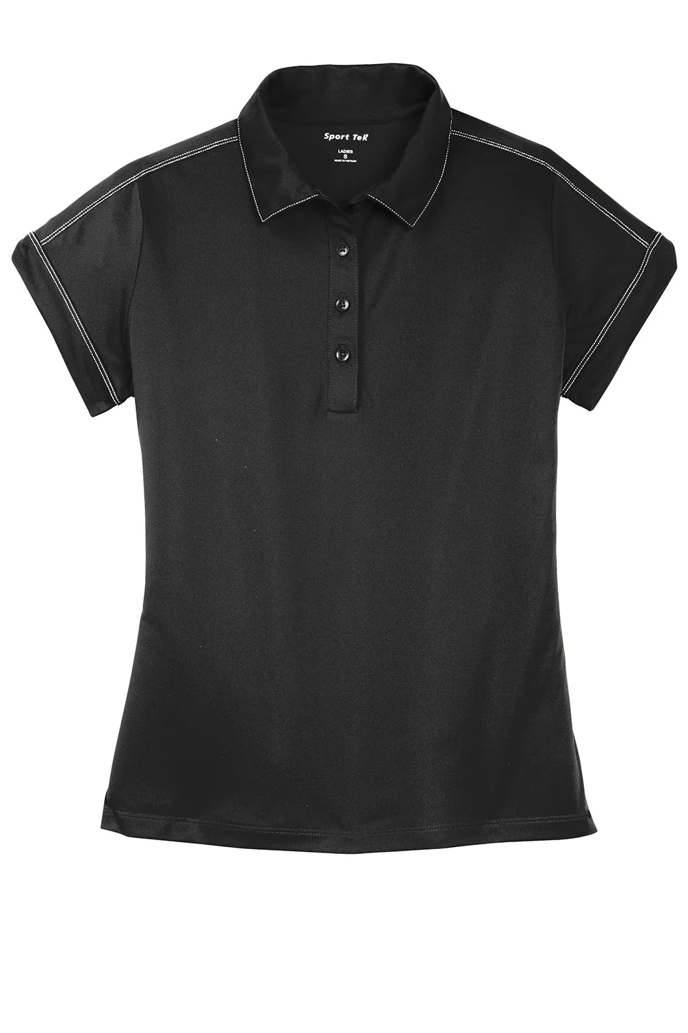 Sport-Tek Womens Sport-Wick Moisture Wicking Short Sleeve Polo Shirt - Black - Closeout