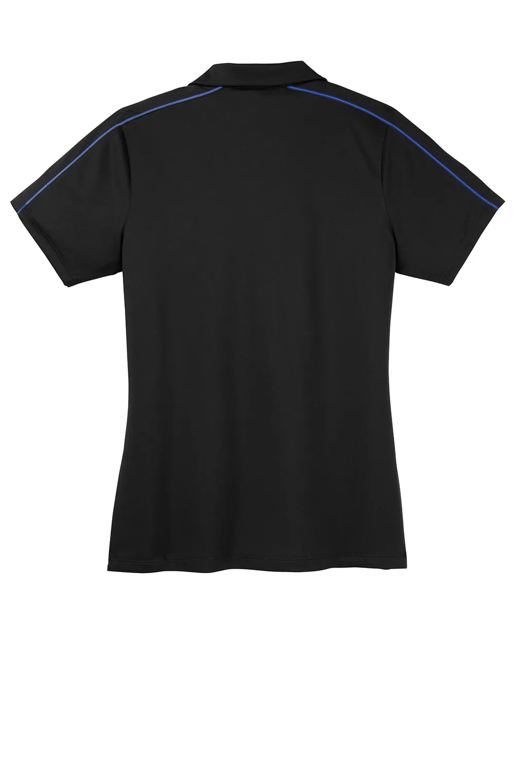Sport-Tek Womens Sport-Wick Moisture Wicking Short Sleeve Polo Shirt - Black/True Royal Blue