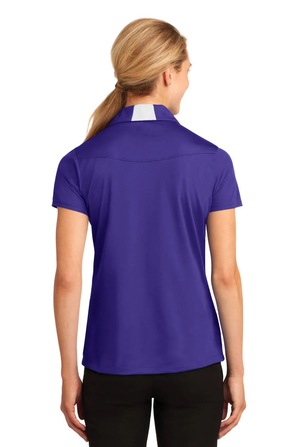 Sport-Tek Womens Sport-Wick Moisture Wicking Short Sleeve Polo Shirt - Purple/White