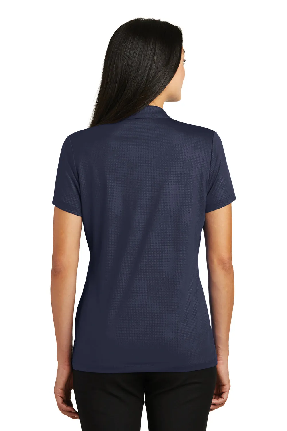 Sport-Tek Womens Tough Moisture Wicking Short Sleeve Polo Shirt - True Navy Blue - Closeout