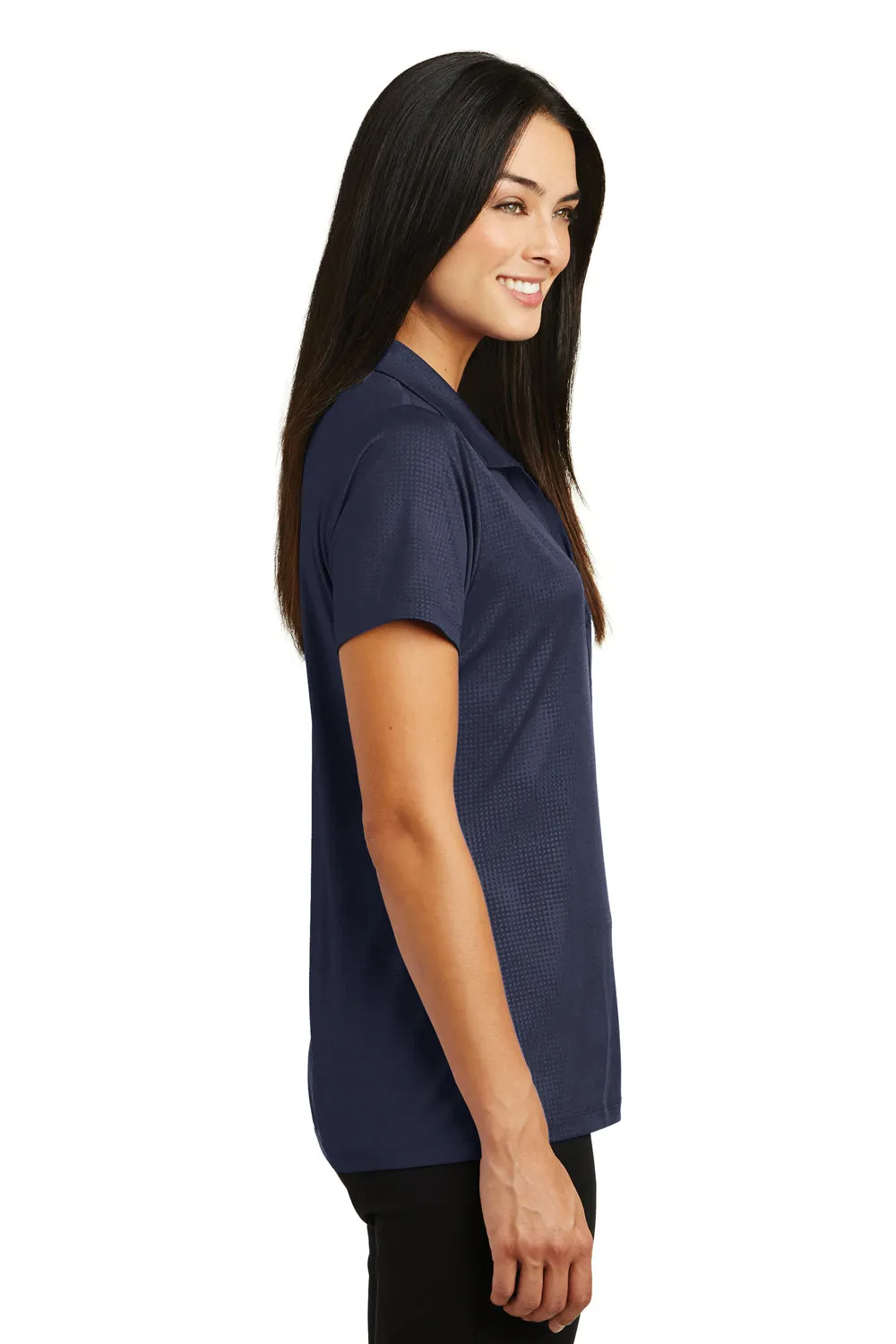 Sport-Tek Womens Tough Moisture Wicking Short Sleeve Polo Shirt - True Navy Blue - Closeout