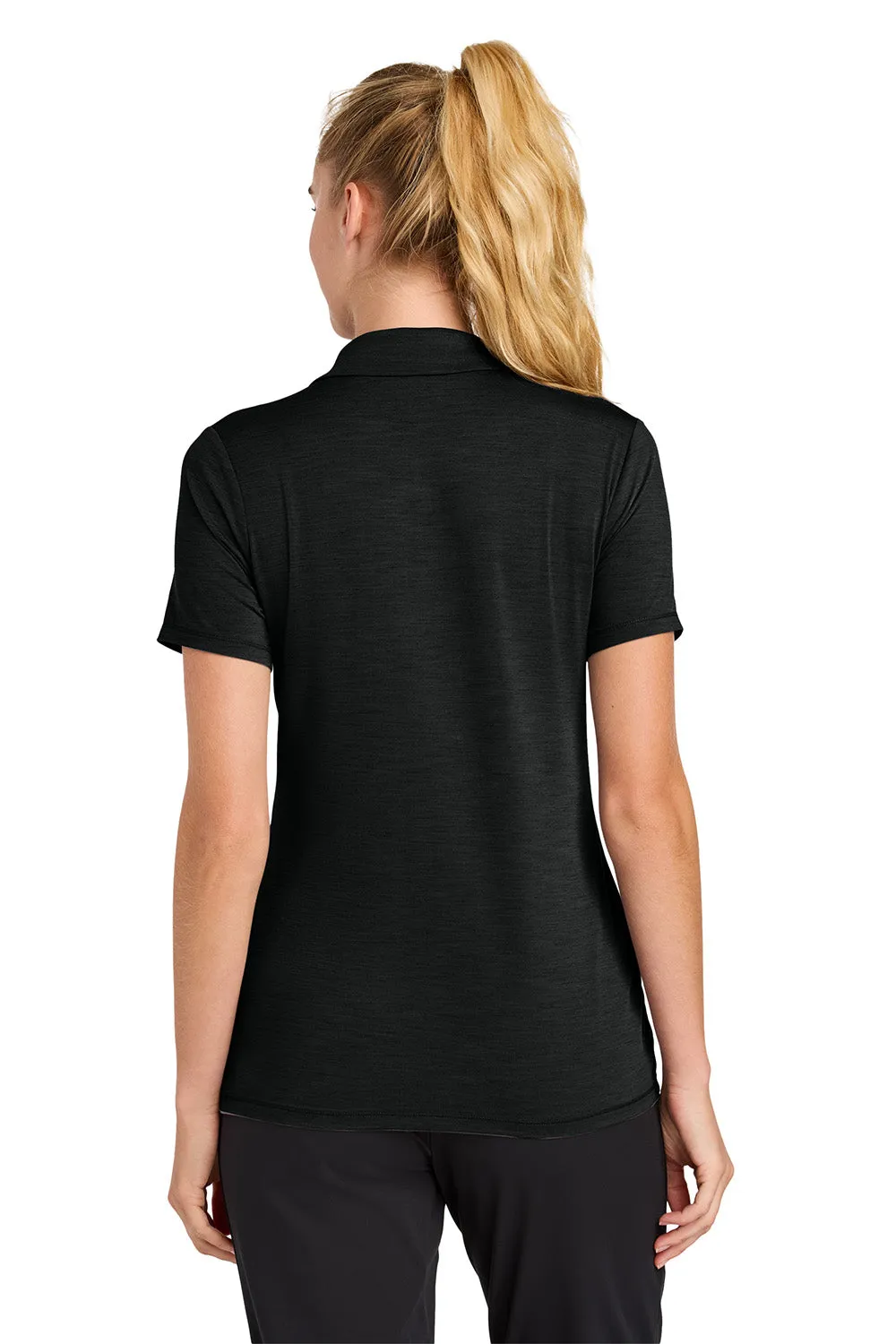 Sport-Tek Womens Versa Moisture Wicking Short Sleeve Polo Shirt - Black