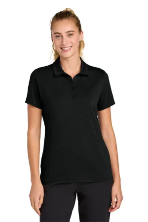 Sport-Tek Womens Versa Moisture Wicking Short Sleeve Polo Shirt - Black